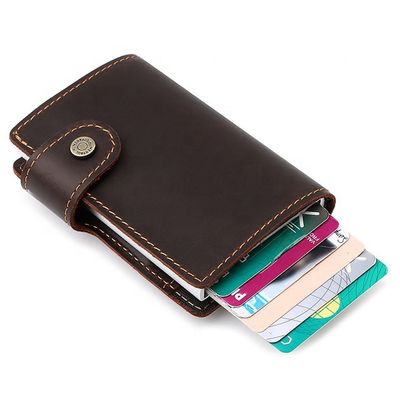 qualità  Normcore/luxury aluminum leather card holder wallet minimalist wholesale men